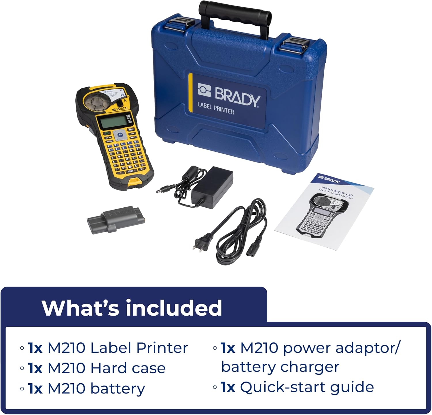 Brady M210 Portable Label Printer Partner Kit With: M210-KIT, BMP21, BMP21-PLUS Magnet Accessory (21-Magnet)