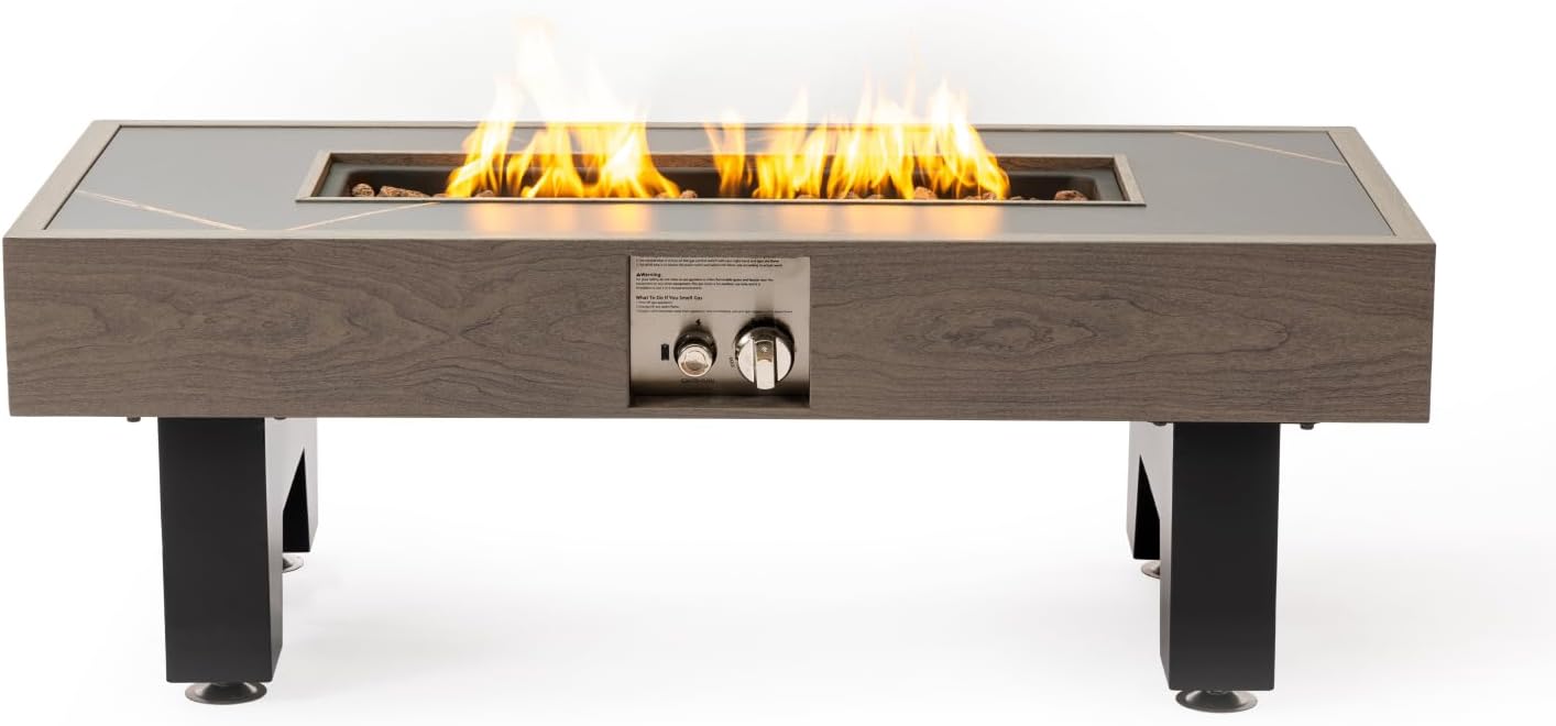 Modern 42inch Grey Iron Fire Pit Table with Wood Burner