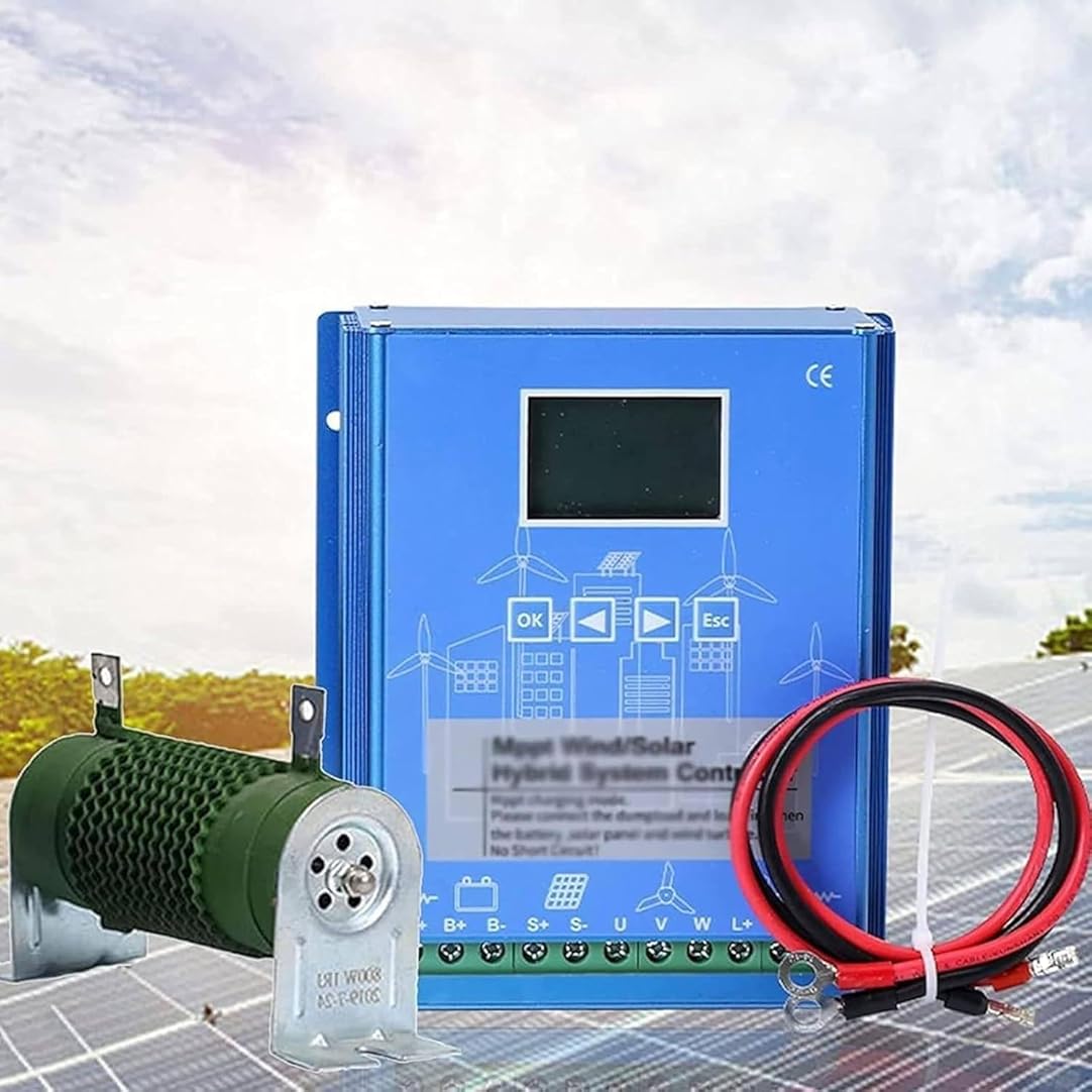 400W-800W MPPT Solar Charge Controller, 12V 24V 48VWind Solar Hybrid Charge Controller with Dump Load for Wind Turbine Generator Charger Battery,24V/48V-Wind800W+Solar600W