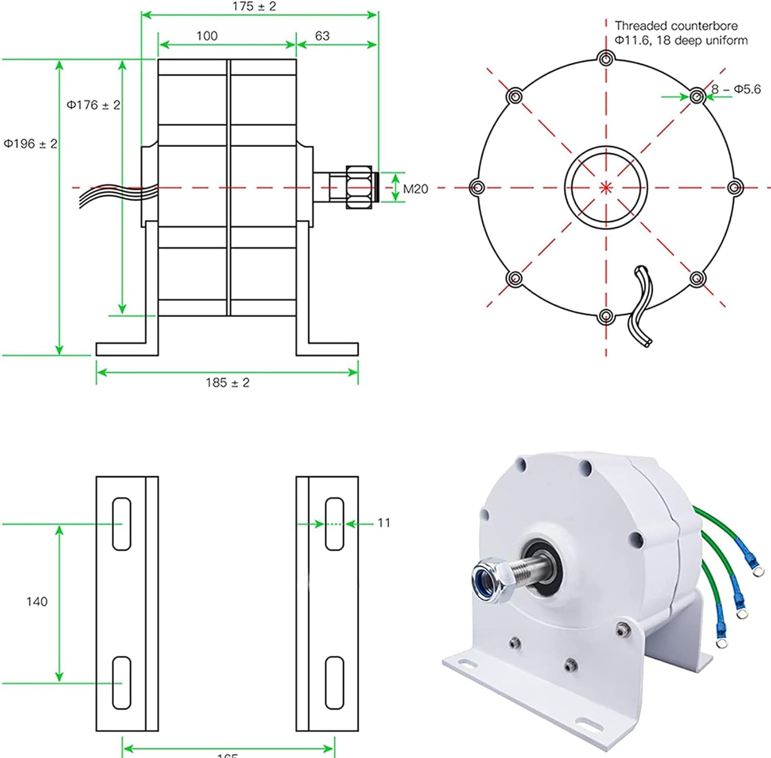 Low RPM 500R/Min 12000W 110V/220V Small Permanent Magnet Generator Ac Alternator for DIY Your Own Horizontal Wind Turbine