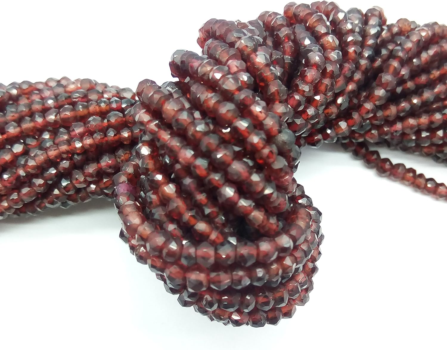 Wholesale 5 Strand 100% Natural Garnet 3mm 13.5