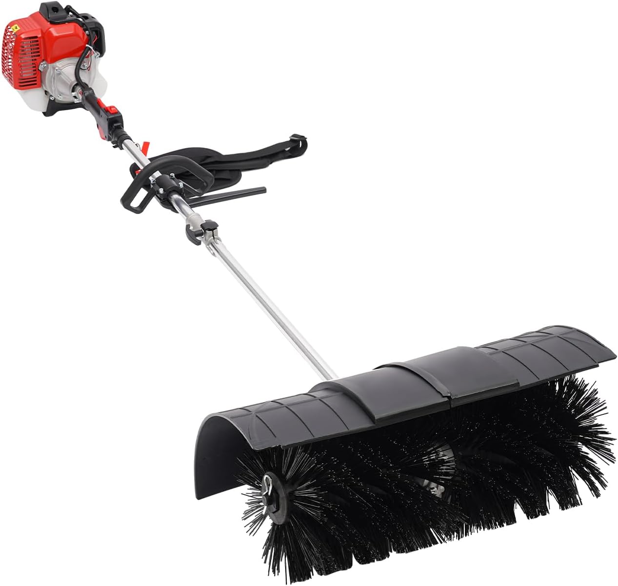 MOCHAG 52CC 2 Stroke Outdoor Hand Held Gas Power Broom, 2.3HP 1.8M Air-Cooled Gasoline Power Broom Walk Behind Sweeper with Goggles, Cleaning Driveway Turf Lawns Snow Tools High Performance Cleaner