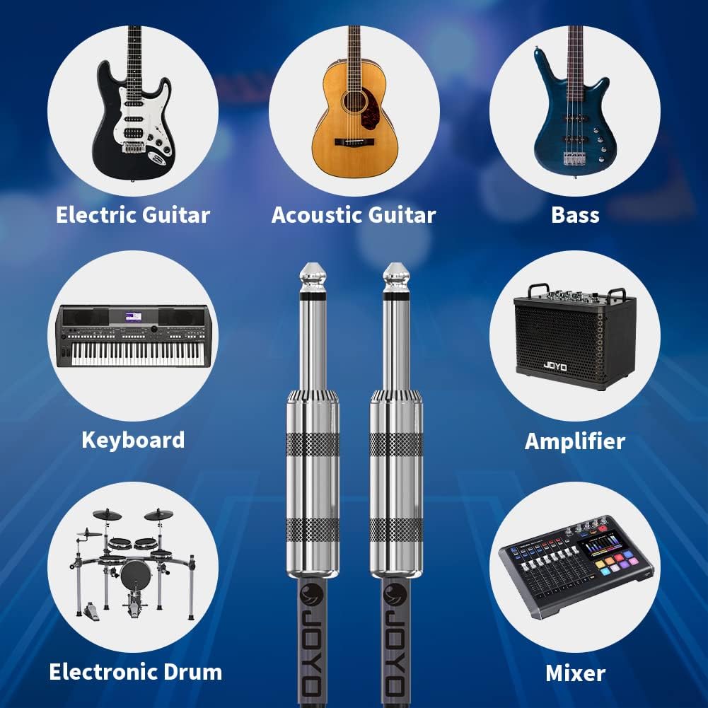 JOYO GEM BOX III Guitar Multi Effect Pedal Processor Bundle with CM-04 15 Feet Bass Guitar Amplifier Musical Instrument 6.35mm Mono Audio Cable