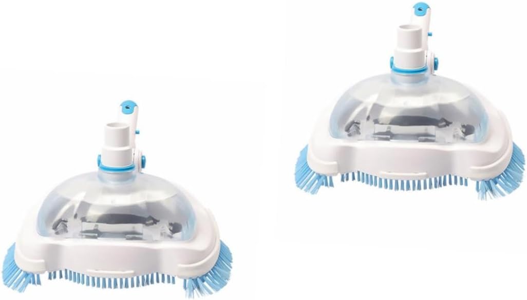 2pcs Professional Swimming Pool Cleaning Sucker Clip Design Plastic Vacuum Brush Head for Inground and Above Ground Pools