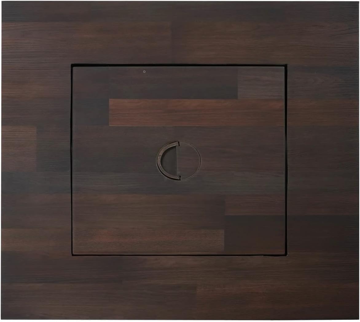 Endless Summer Bronze Finished Black Steel Base with Dark Wood Mantel Spencer LP Gas Outdoor Fire Pit, Comes with Black Fire Glass, Table Insert, and Protective Cover