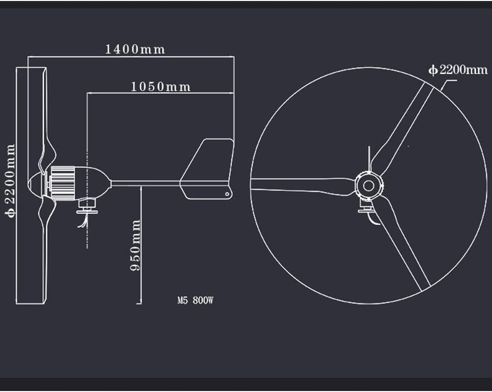 CAJUCA 5000W Wind Turbine Generator Kit Household Permanent Magnet Small Wind Power Generator with Controller Windmill for Wind Solar Hybrid System