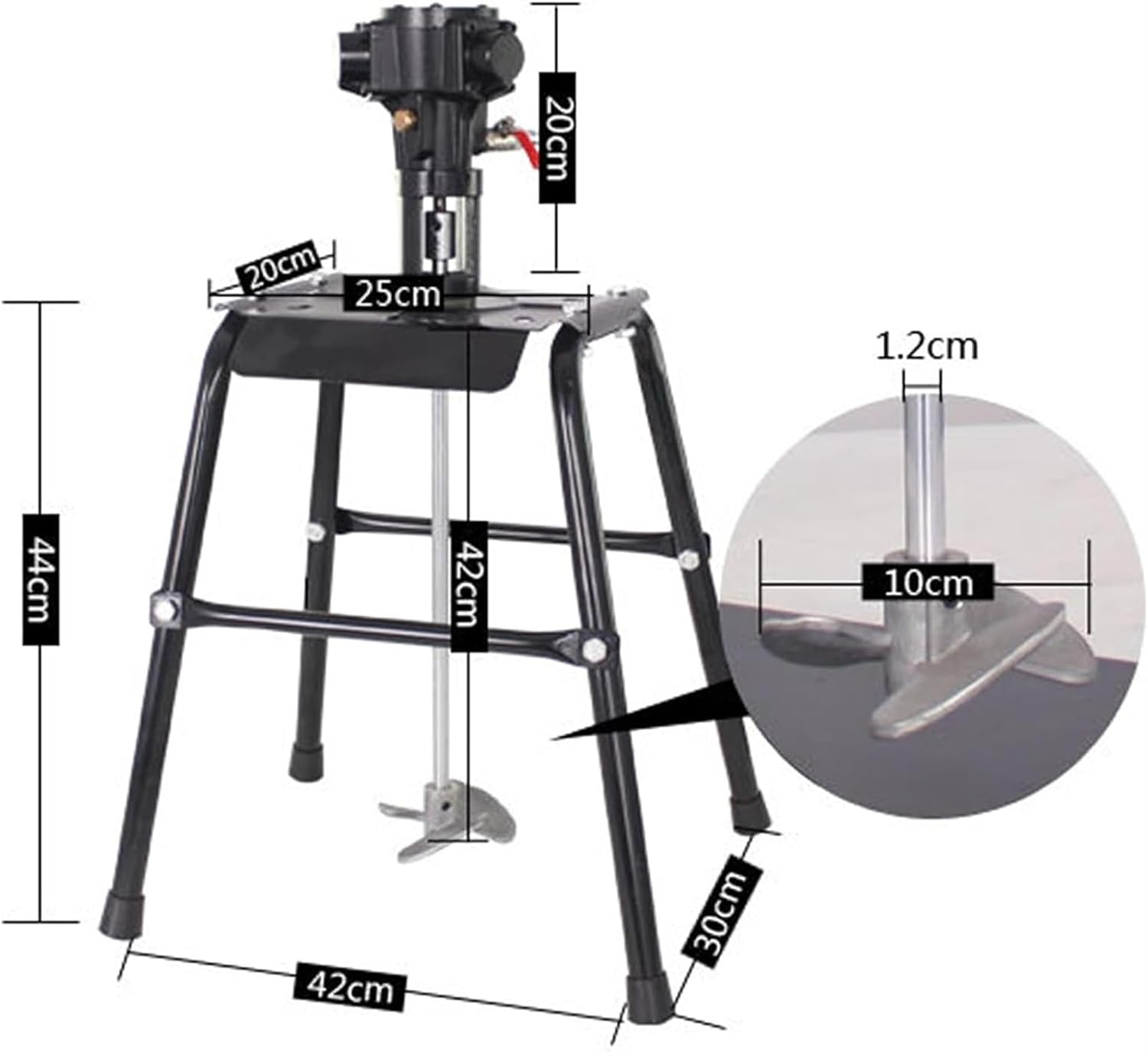 5 Gallon Platform Type Stirring Machine, 1/8HP Air Agitator, Air Agitator, Ink Coating Mixing Tool, Aluminum Alloy Steel Impeller Mixer, for Paint, Putty, Dye, Fodder(