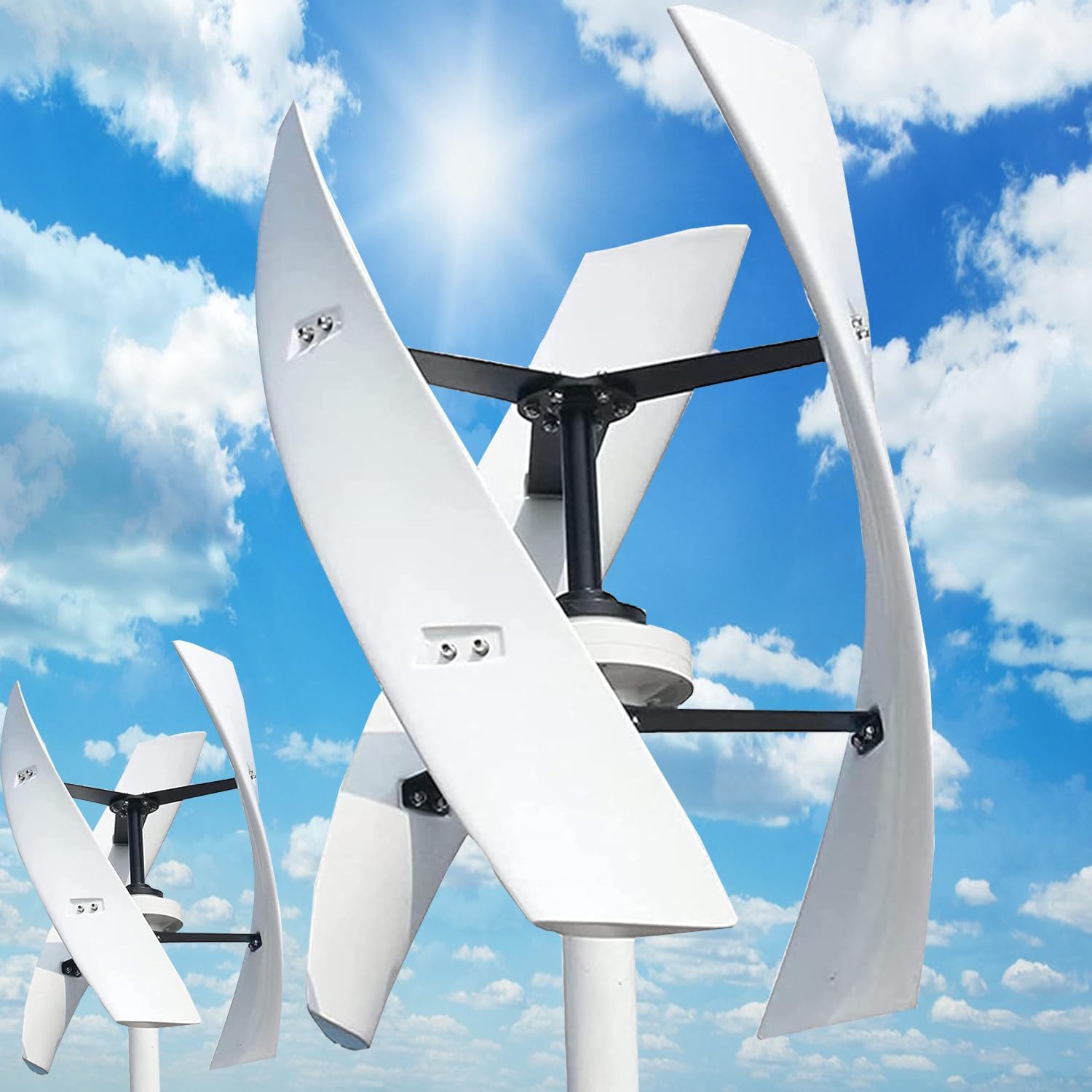 High-Efficiency 12V Wind Turbine Generator Kit - 5000W Maglev Design with MPPT Controller for Home & Street Lighting, Ideal Renewable Energy Solution