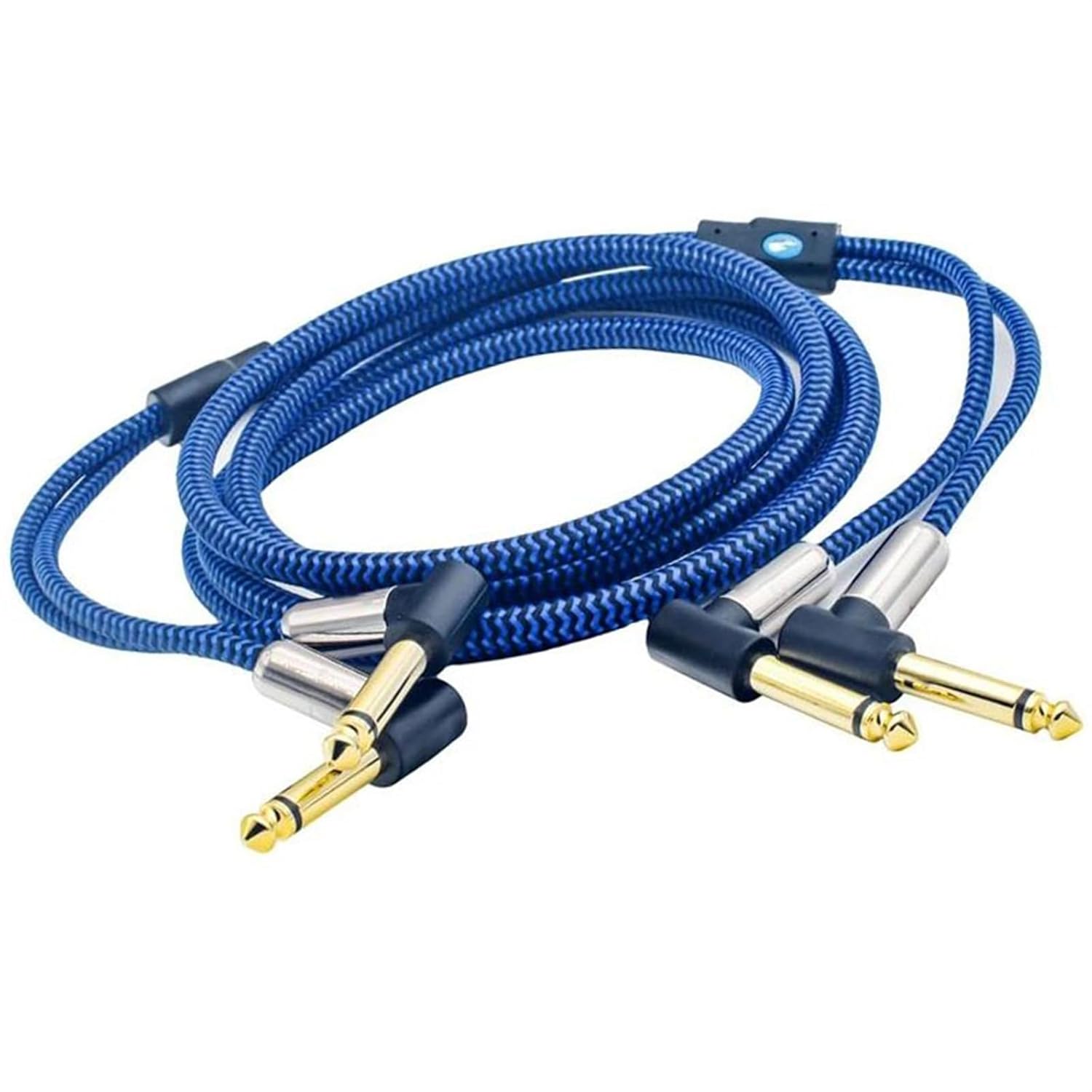 Pro Audio Cable Cable Dual 1/4 Inch TS Jack To TS Jack For Amplifier Mixer Console Electronic Organ Guitar Angled 6.35mm Cable(Blue,5meter)