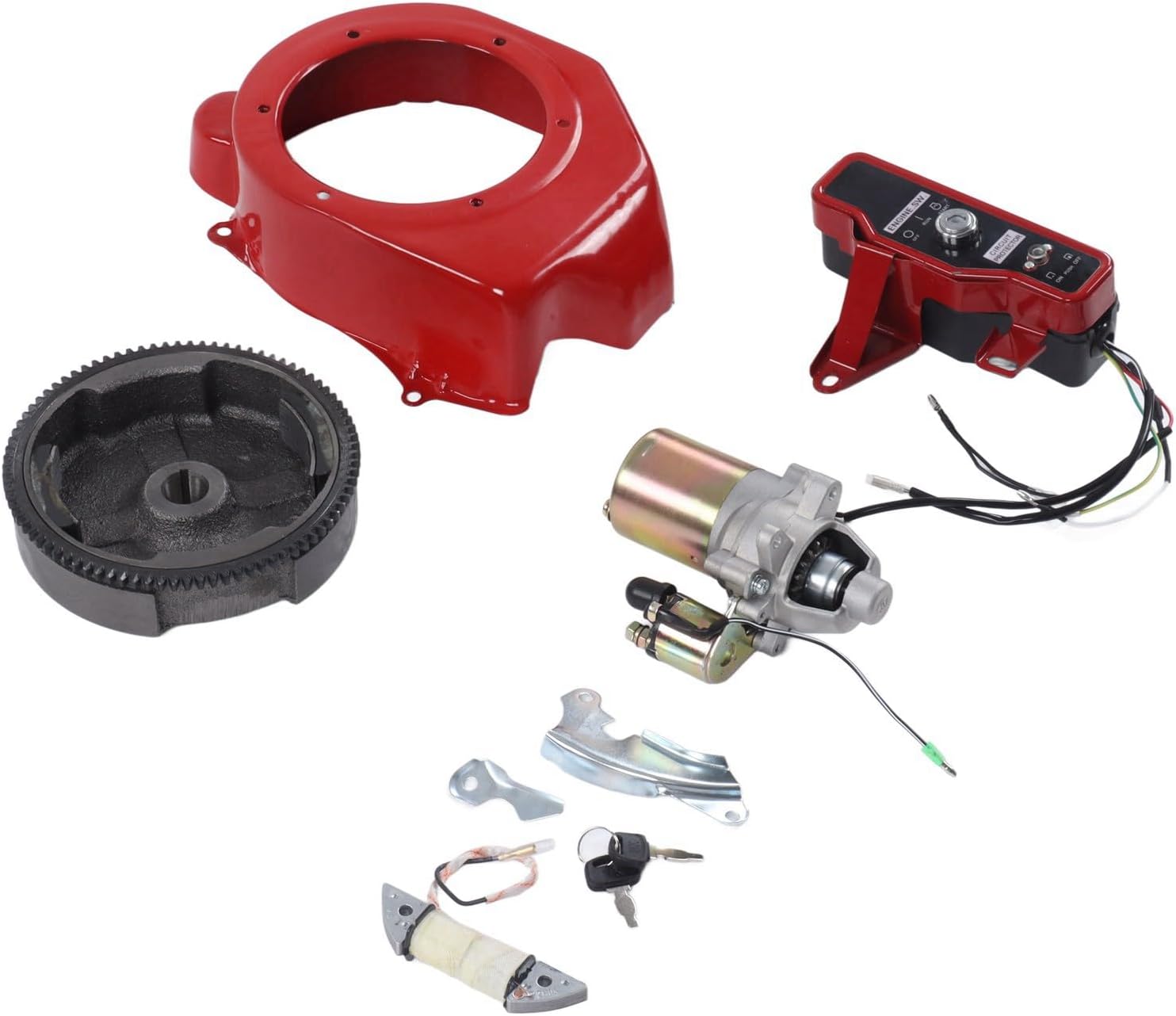 Electric Starter Kit GX160 2KW 3KW Includes Flywheel Motor Electric Large Cover Fits 168F 170F Gasoline Generator