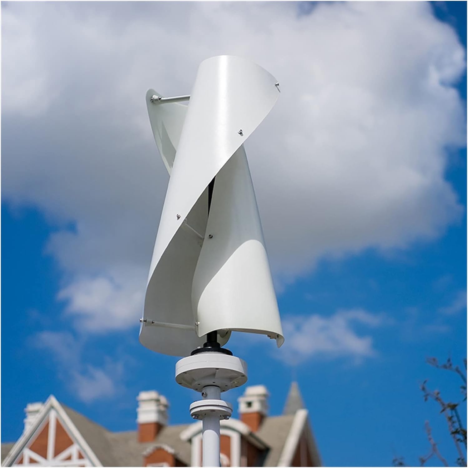 Wind Turbine 400w/600w VAWT Vertical Wind Turbine Generator 12v/24v Optional Spiral 3 Colours Generator With MPPT Charge Controller For Home (Color : White, Size : 24_600W), 32904304351