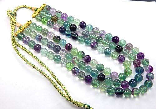 13 inch natural beads strand of 12mm smooth round rainbow fluorite gemstone beads for DIY jewelry - necklace, bracelet, earring, ring.