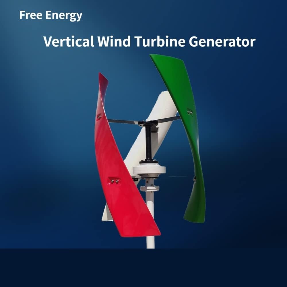 Wind Power Turbine Generator 6000W Vertical Axis Energy Windmill Wind Turbine Generator 12V 24V 48V with MPPT Hybrid Controller for Homeuse (Color : Option 1, Size : White_48V)