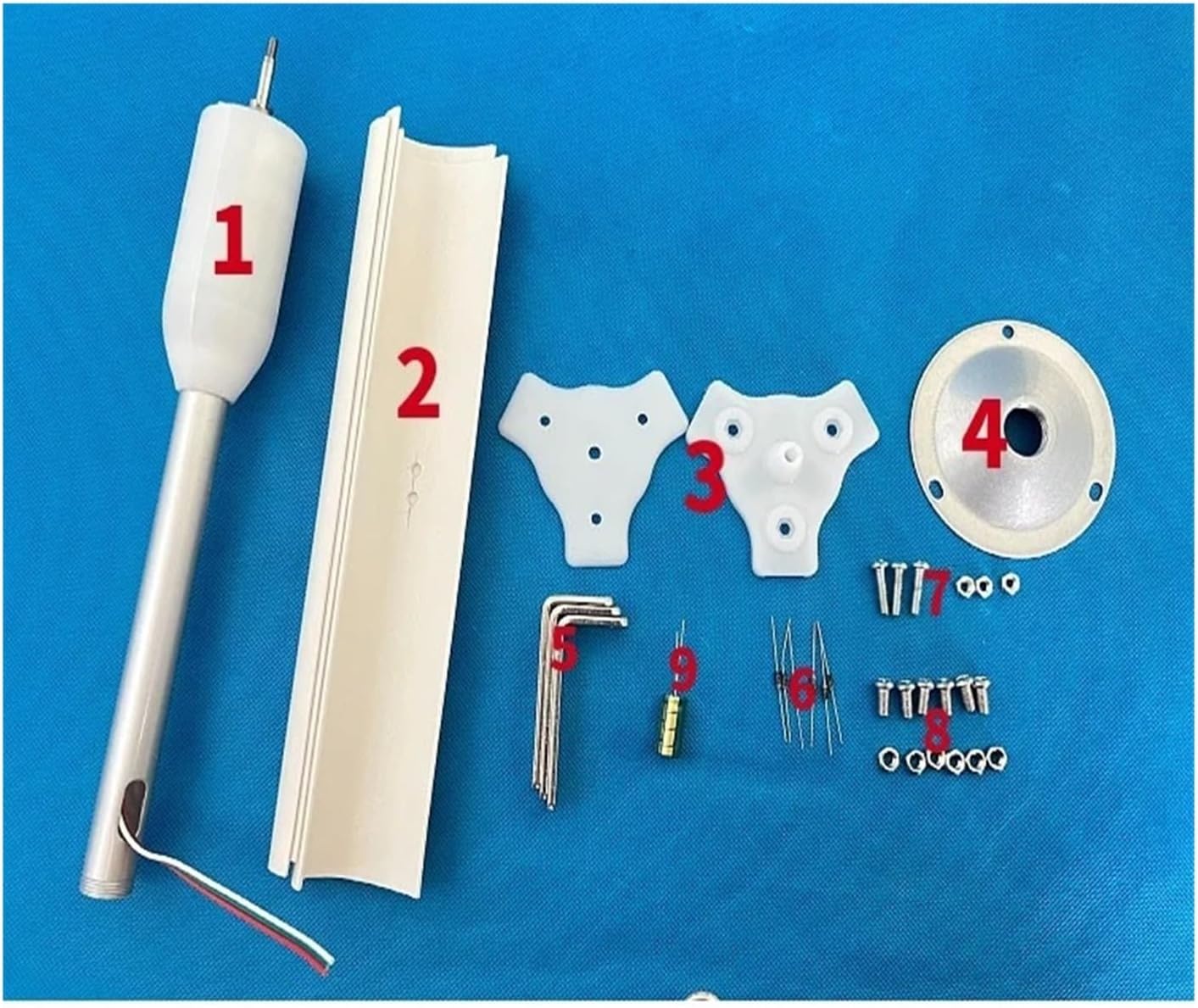 Wind Power DIY Kit 3-Blade Wind Turbine DIY Vertical Axis Wind Turbine Model Wind Power Generator Three-Phase Permanent Magnet Generator Windmill Learn About Renewable Energy & Power