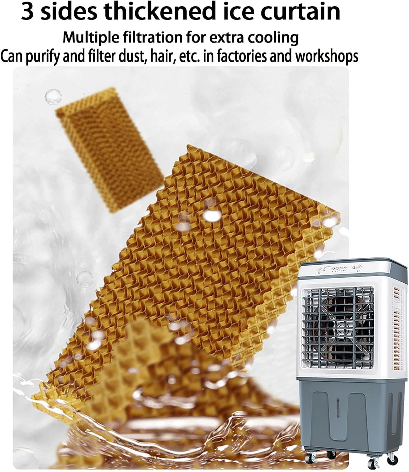 Portable Air Conditioners Portable Evaporative Air Cooler Floor Air Conditioner Three-speed Adjustment Large-capacity Water Tank Rapid Cooling Can Be Used In Large Areas Such As Homes Warehouses