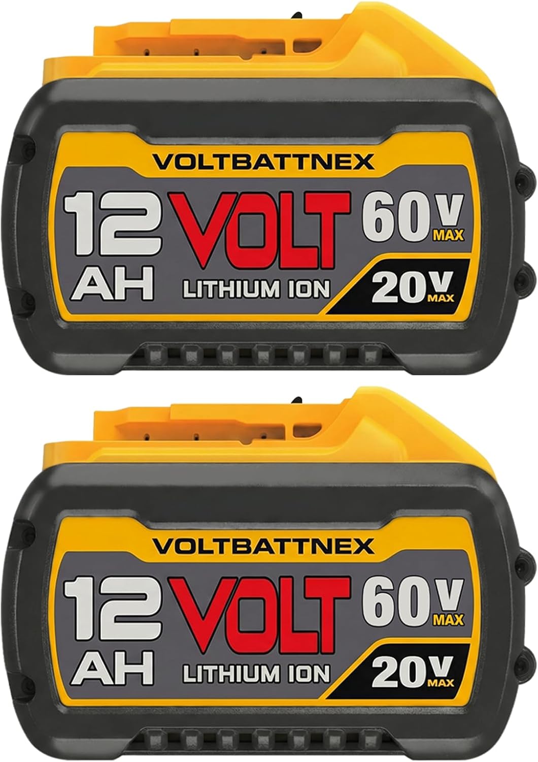 2 Pack 12Ah 60V Battery Replace for Dewalt, Compatible with DCB606 DCB609 DCB612, Compatible with DeWalt 20V 60V Power Tools