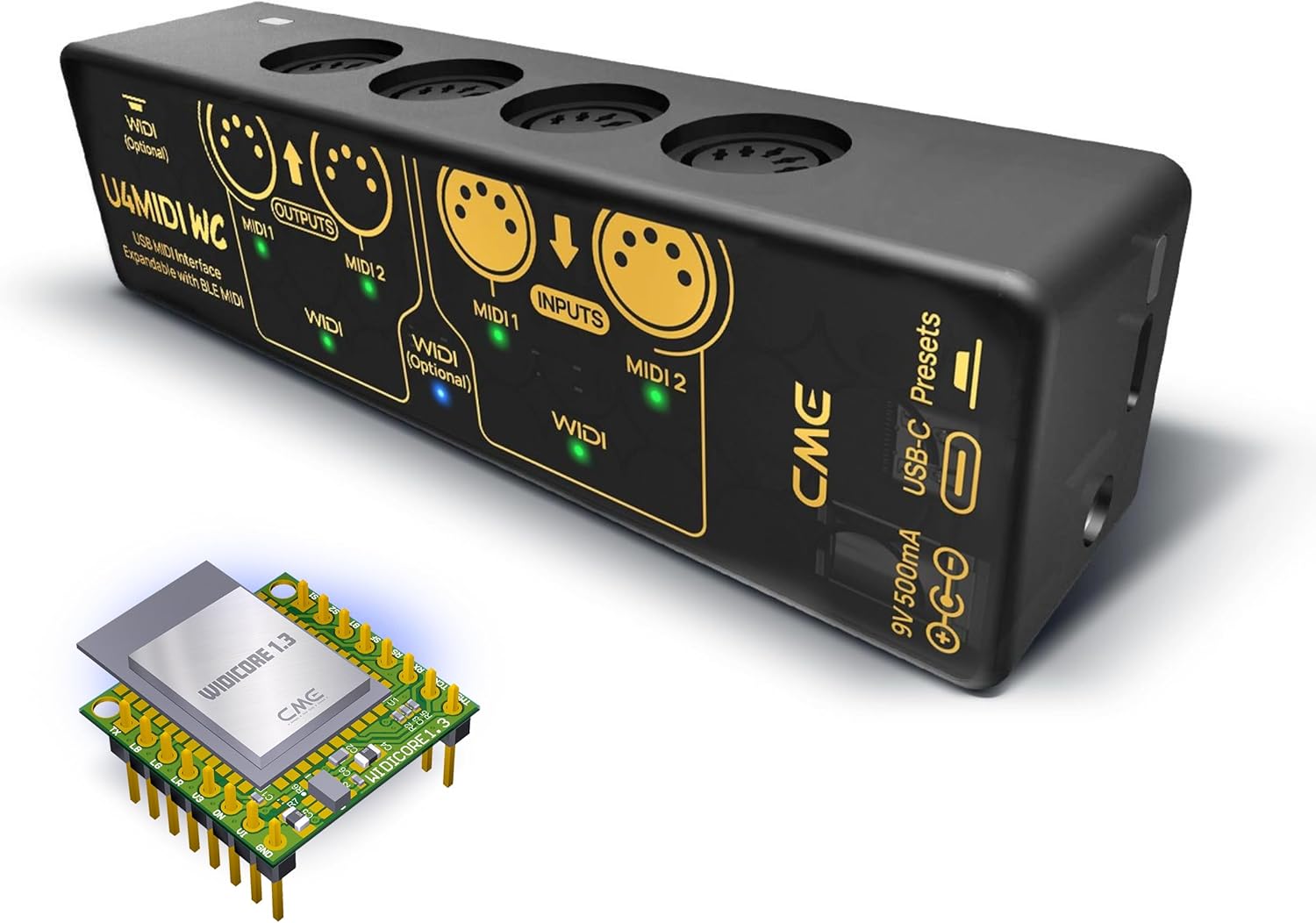 CME U4MIDI WC + WIDI Core - Hybrid 2-in-2-out MIDI Interface + WIDI Premium Bluetooth MIDI