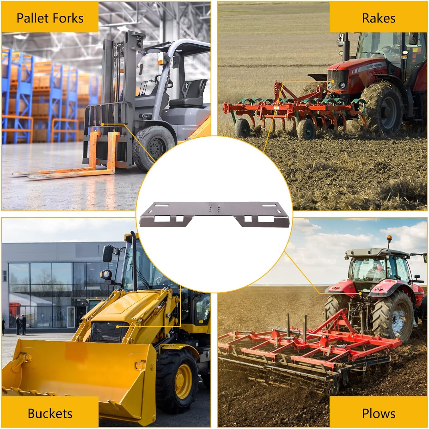 Universal Skid Steer Mount Plate, 1/4