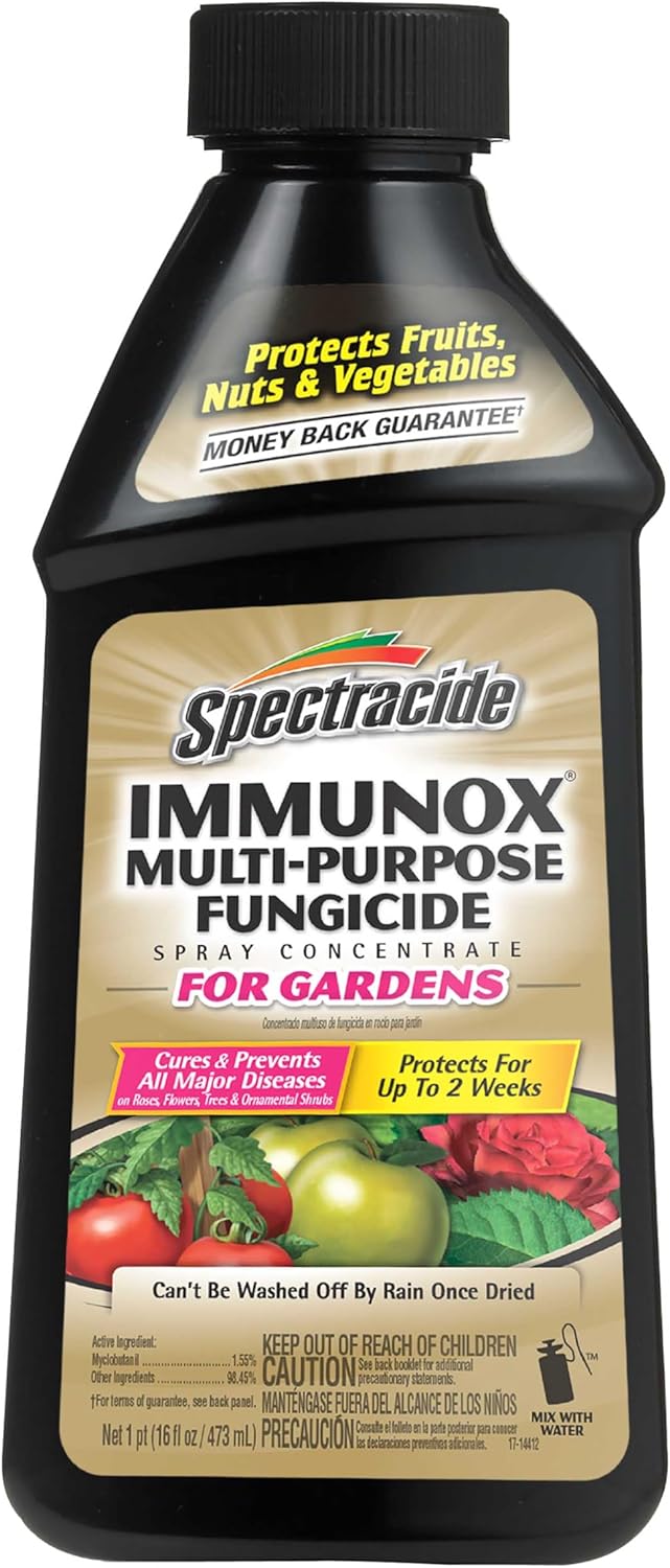 Spectracide Immunox Multi-Purpose Fungicide Spray Concentrate For Gardens 16 Ounces, Protects Up To 2 Weeks, Pack of 6