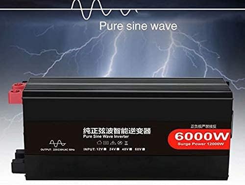 inBEKEA LCD 6000W Solar Inverter DC 24V/48V to AC 110V/220V Converter Car Power Inverter with 2 AC Outlets for Outdoor Lighting Power outages (24vto110v)
