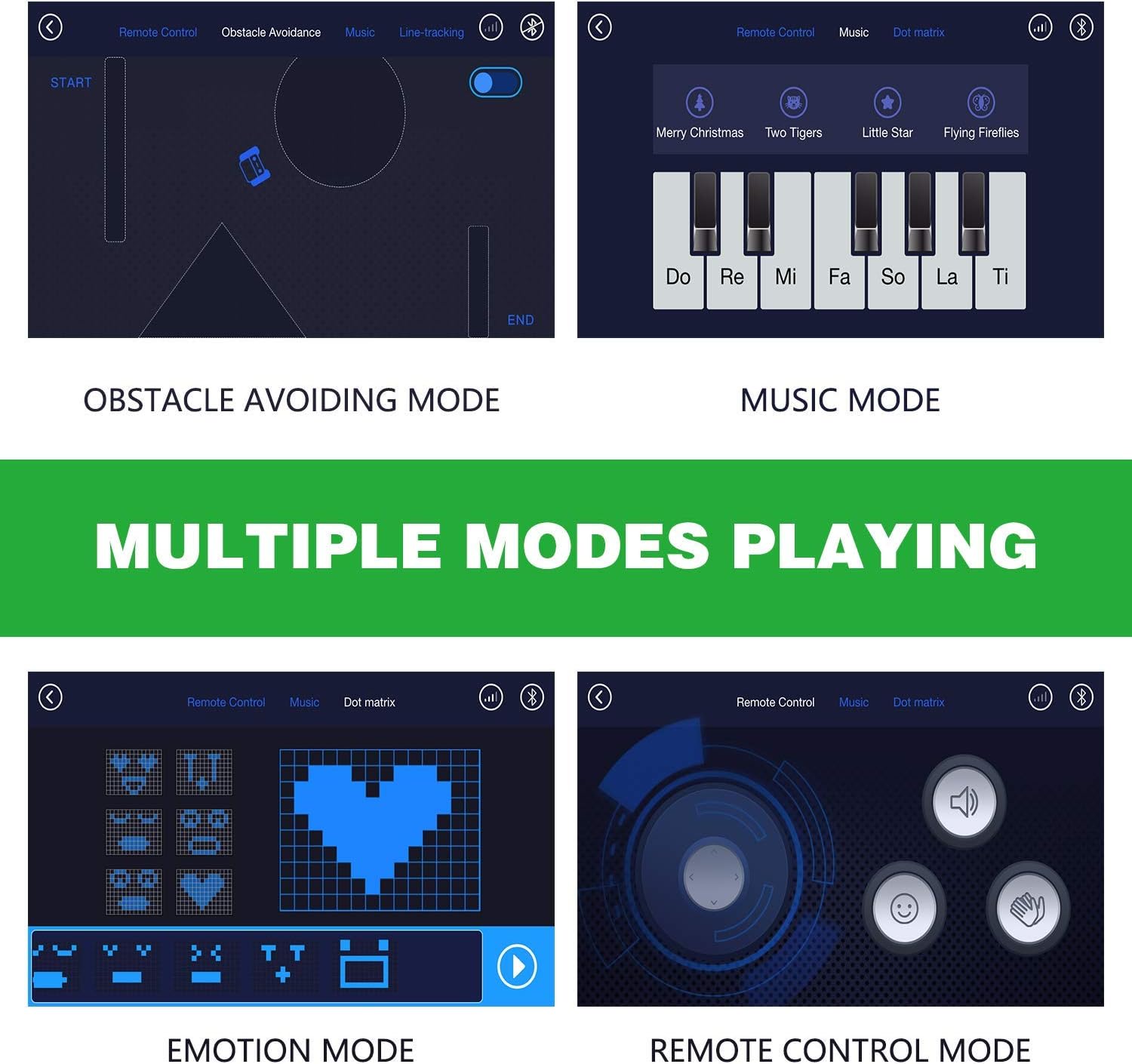 Robobloq Qoopers 6 in 1 Programming Robot Building Kit with Remote Control, LED Martrix, Ultrasonic Sensor etc. for Scratch Arduino Python Learning, Coding Toy for Kids