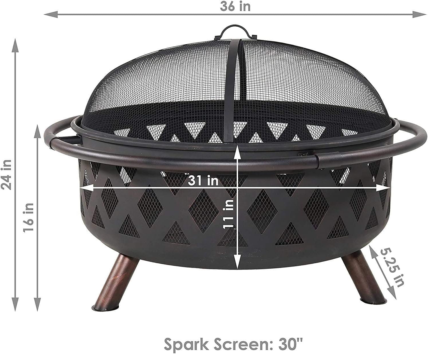 Outdoor Brazier Garden Fire Pits 36 Inch Metal Brazier Large Bonfire Wood Burning Patio Backyard Firepit Outdoor Fire Pits with Fireplace Cover for Camping Bonfire