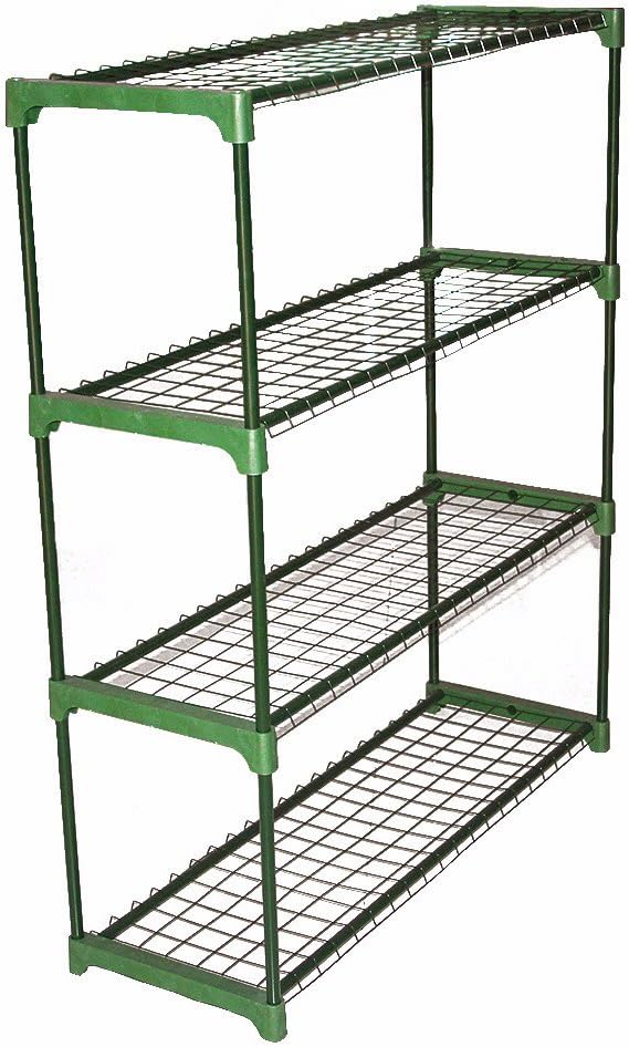 Panana 2 x Display Storage Racking for Garden Garage Greenhouse Staging Plant Stand Greenhouse 4-Tire Racking Shelving Unit for Garden Shed Garage (GSGH09)