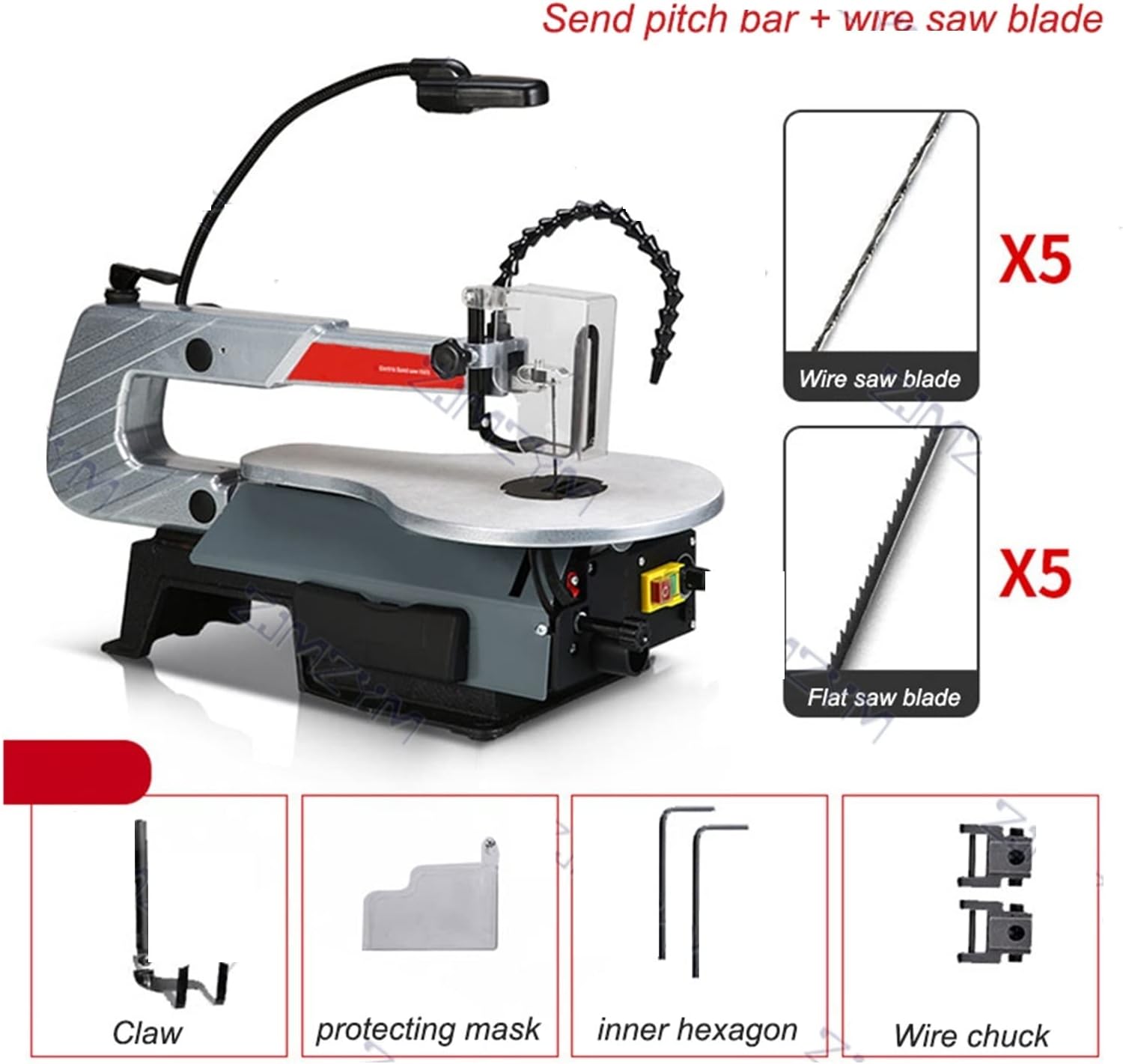 Multifunctional Jig Saw Electric Curve Saw Household Dust-free Woodworking Desktop Wire Saw Machine 180W 400-1600RPM with Efficiency