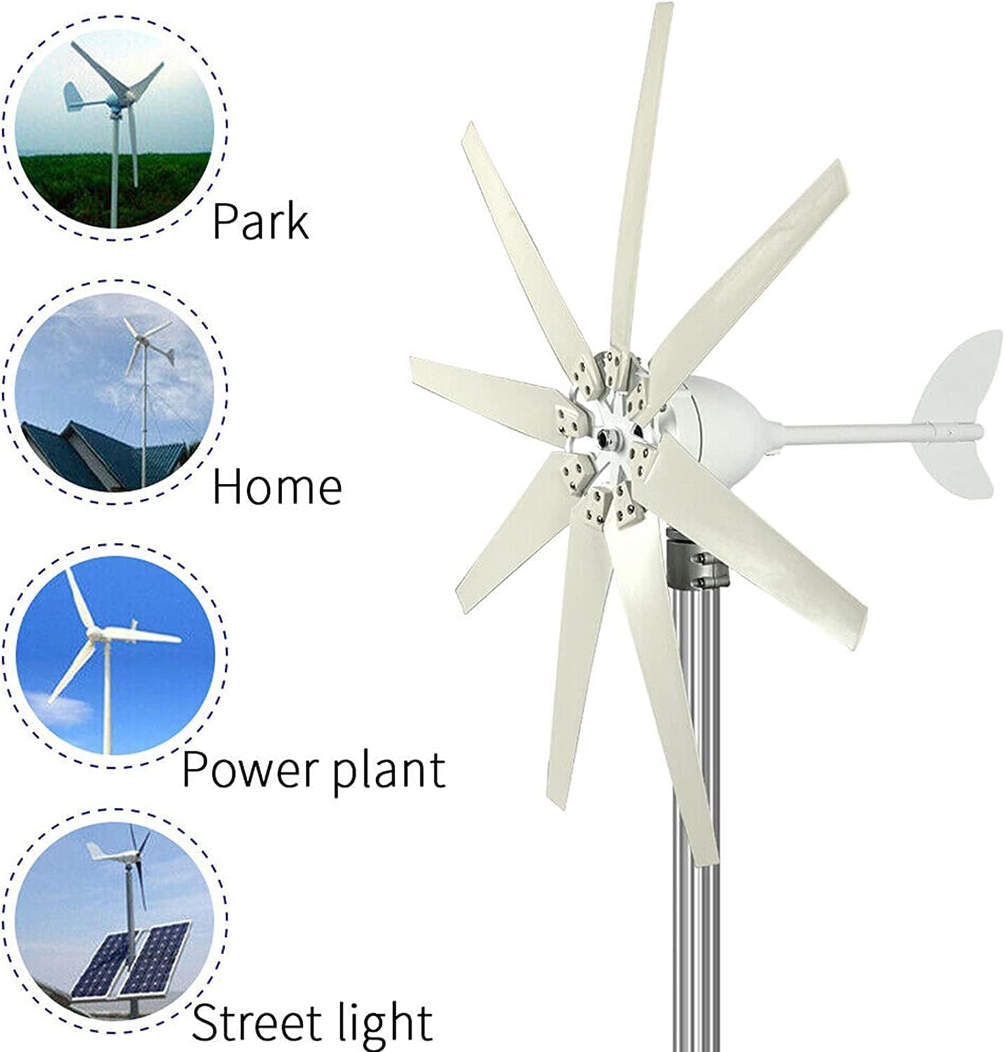LiuSj JUnSt Wind Turbines Generator,8000W Powerful Windmill Wind Turbines Generator with Power Charge Controller,24v