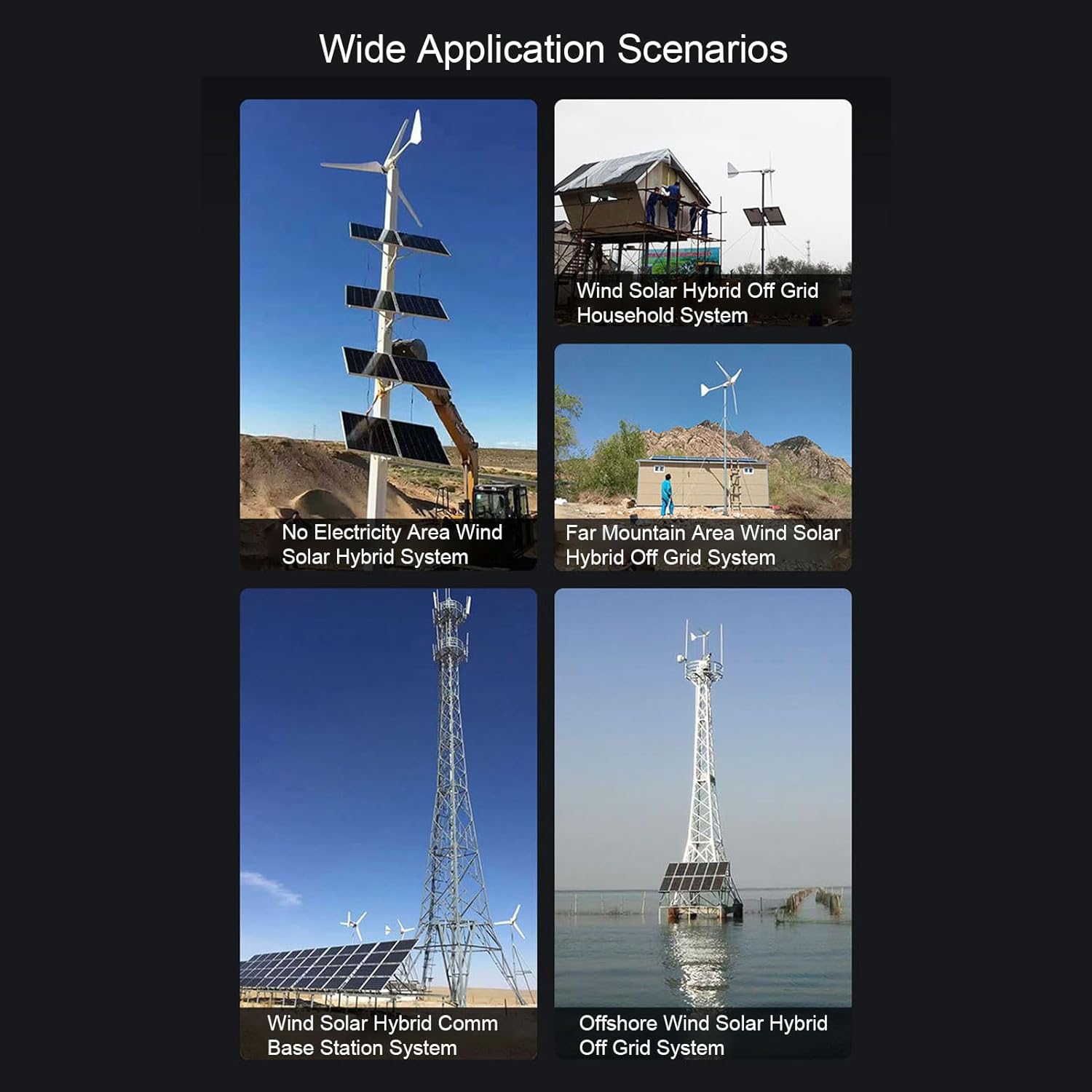 WALFRONT MPPT Wind Solar Hybrid Charge Controller 12V 24V 48V Automatic Detection 1000W Wind + 1000W Solar Boost Technology Digital Intelligent Regulator