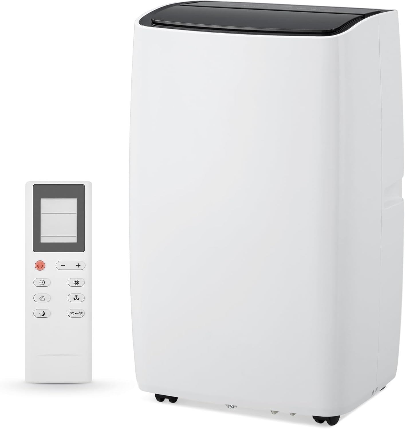 14,000 BTU Portable Air Conditioner with 3-In-1 Functionality (Cool, Fan, Dehumidifier), Cools Up to 750 Sq.Ft, Compact Design with Wheels for Easy Mobility, Remote Control Included, White