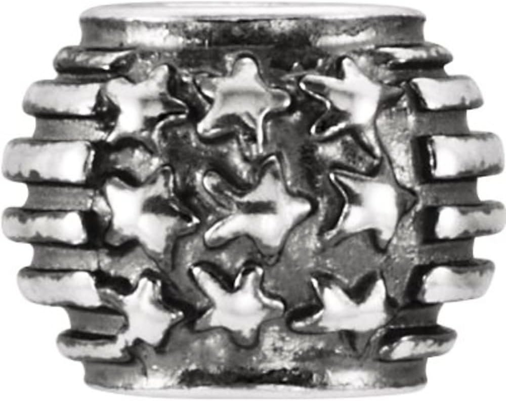 Bonyak Jewelry Sterling Silver 10.5x8 mm American Flag Bead