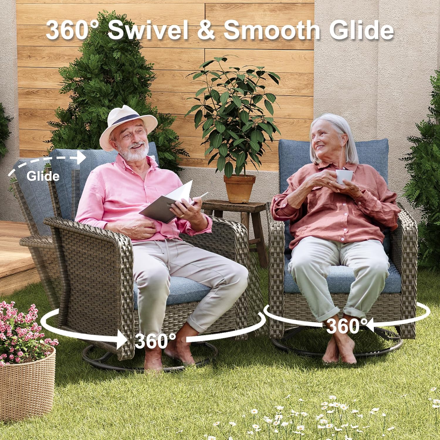 Yechen Patio Furniture Set 6 Peices with 44