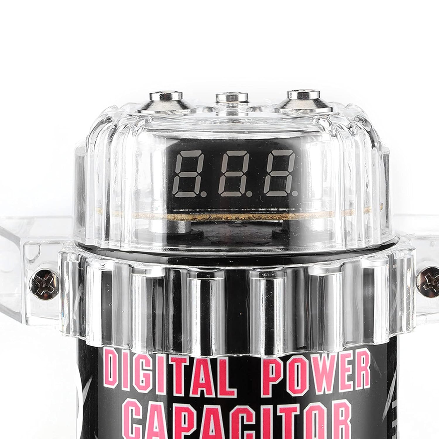 4 Power Capacitor, Aluminium Alloy LED Voltage Display Power Car Audio Amplifier Replacement for Systems Up to 2000w Car