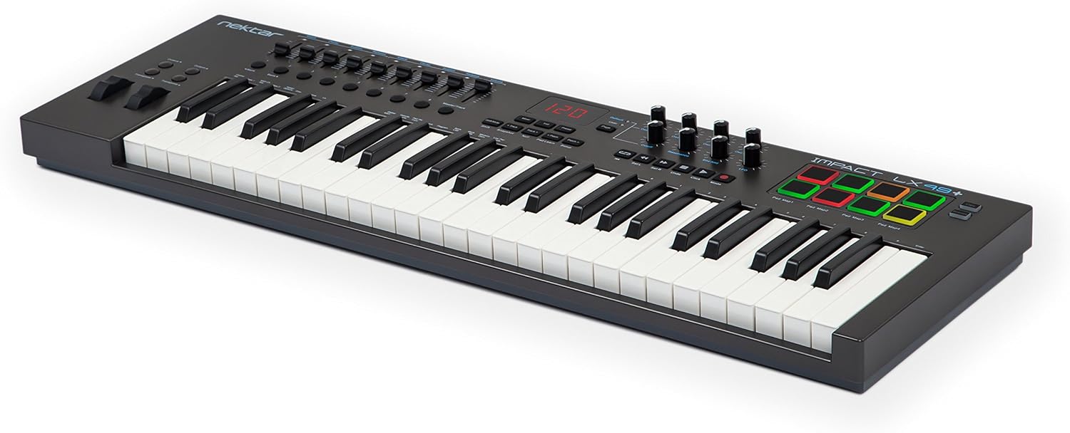 Nektar Impact LX49+ USB MIDI Controller Keyboard with Integration + Heavy-Duty Adjustable Keyboard Stand