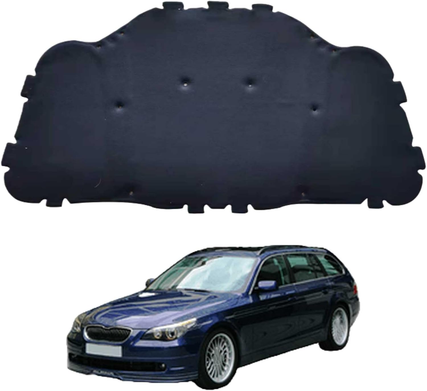 Car Front Hood Engine Sound Pad for BMW E60 E61 2005-2010 OE:51487148208/51487033727, Heat Insulation Cotton Mat Cover Soundproof Car Accessories