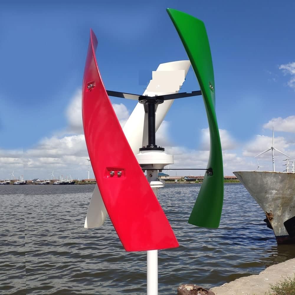 Wind Turbine, Energy Windmill 400w 600w 800w Vertical Axis Permanent Maglev Wind Turbine Generator 12v 24v 48v with MPPT Controller(White,24V)