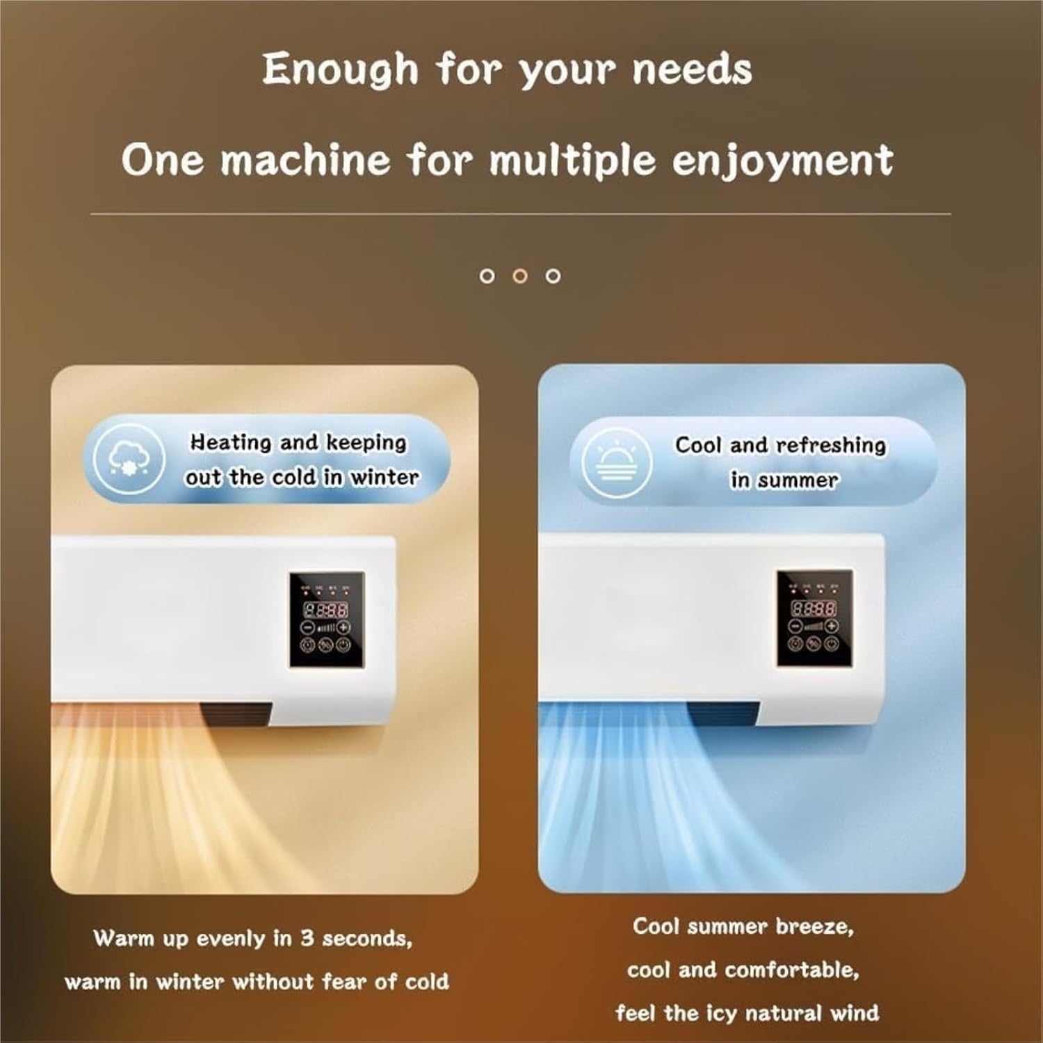 1800W Ductless Air Conditioner,3 in 1 Portable Wall Mounted Air Conditioner,Wall Mounted with Remote Control & Timer, Efficient Cooling Solution for Home Comfort