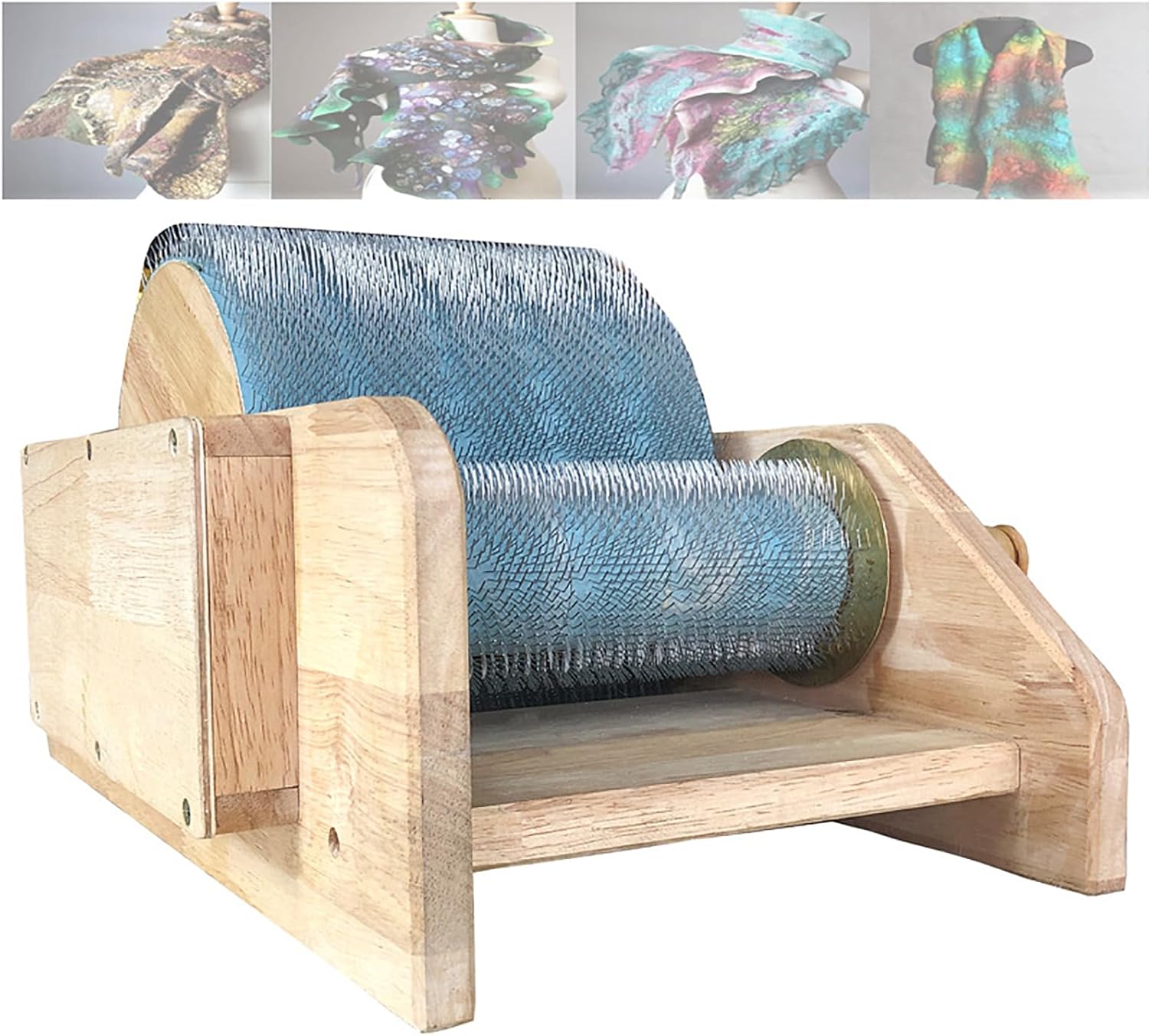 Wool Blending Board Carding Machine, DIY Manual Wool Felt Machine with Roller and Nylon Bearings, Wool Fiber Drum Carding Machine, Mix Colors Quickly and Efficiently, for Cotton, Linen, Silk