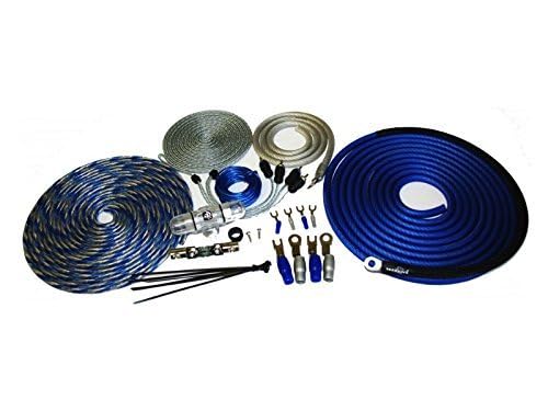 Massive Audio AK0 0 | AWG Amplifier Installation Wiring Kit - Premium 0 Gauge Power & Ground Cables with Fuse Holder for Car Audio Systems