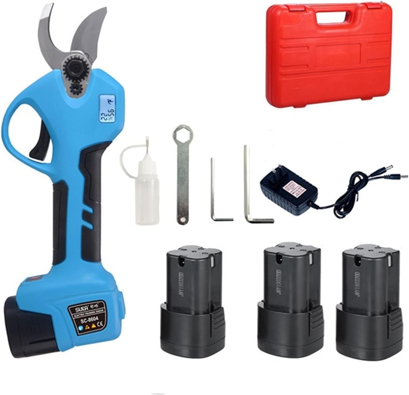 Electric Pruning Shears, 16.8V Cordless Pruner Lithium-ion Shears Efficient Scissors Bonsai Electric Branches Electric Garden Tools SC-8604 Case