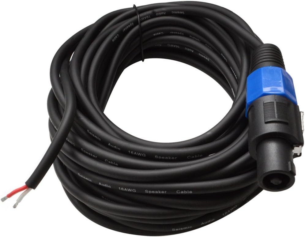 Seismic Audio - SPRW50 (4 Pack) - 50 Foot Raw Wire to Speakon Speaker Cable - 16 Guage - PA/DJ/Home Audio