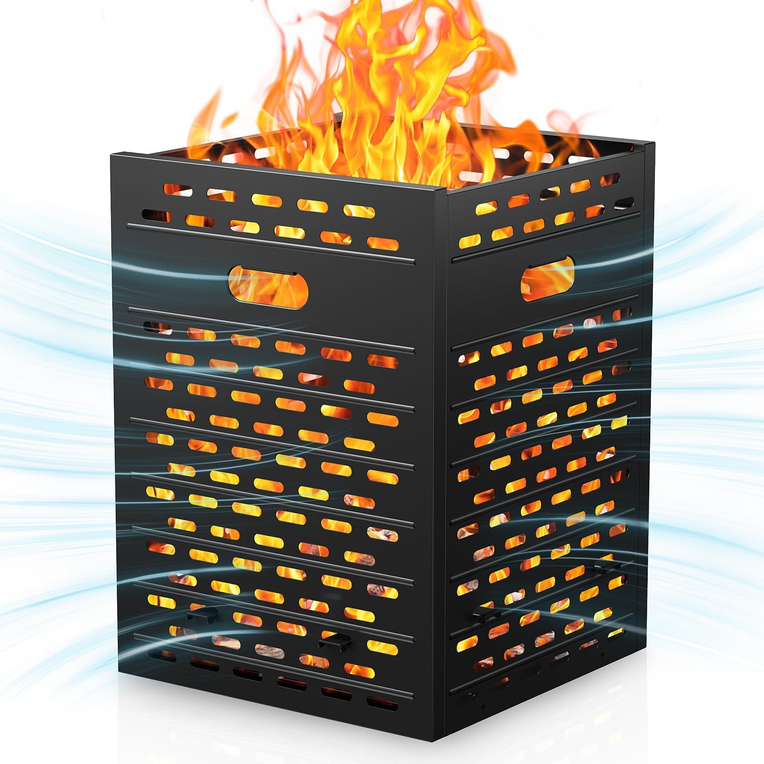 Fire Pit Burn Barrel 30 Inch 63 Gallon Ultra Thick Burn Drum for Yard Waste Incinerator Barrel Burn Cage for Outside Paper Leaf Trash Wood Backyard Bonfire