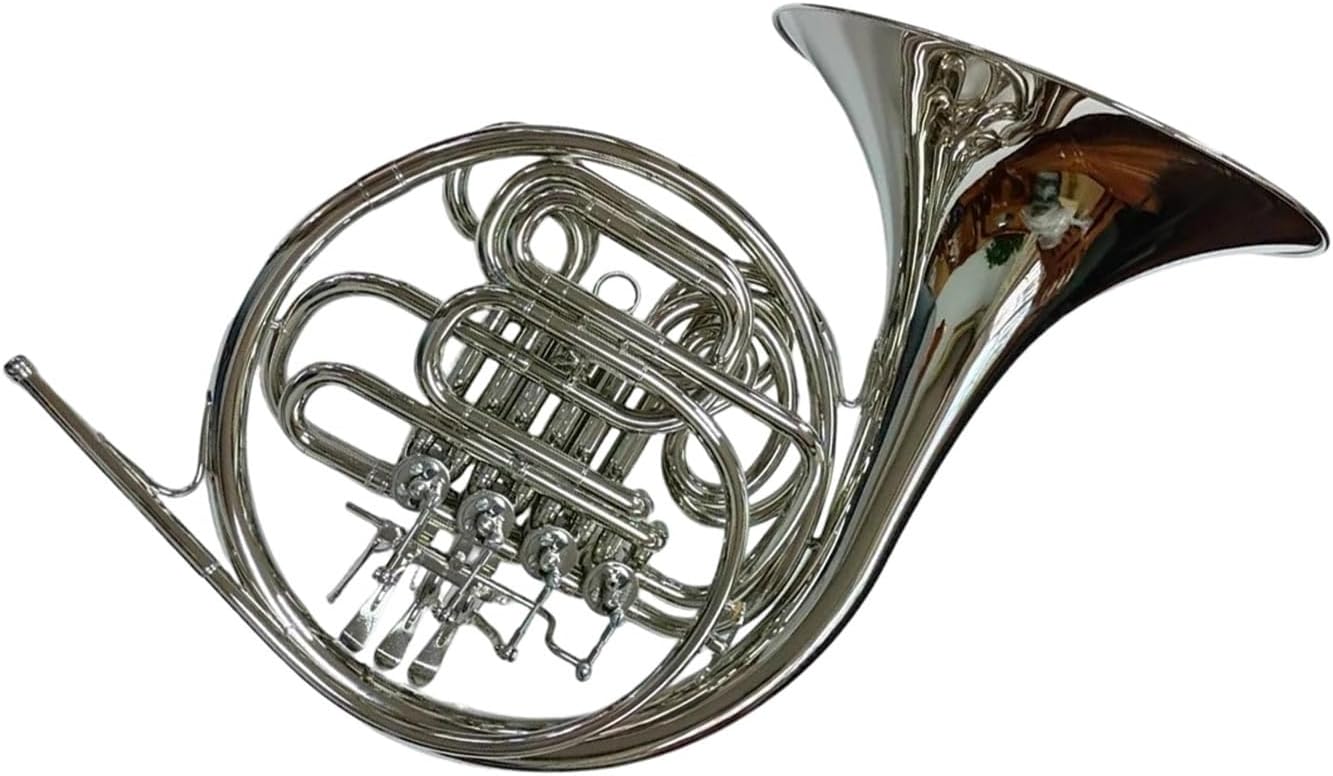 4 Key French Horn Nickel Plated 4 Key Double Row French Horn Instrument