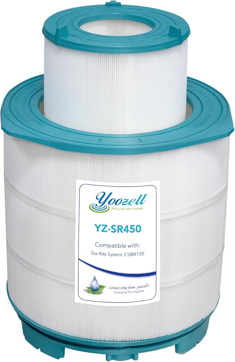 Pool Filter S8M150 Sta-Rate System 3 170147 Pentair Modular Media 450 25022-0203s-25021-0202s Inner and Outer Cartridge Replacement Kit (Teal)