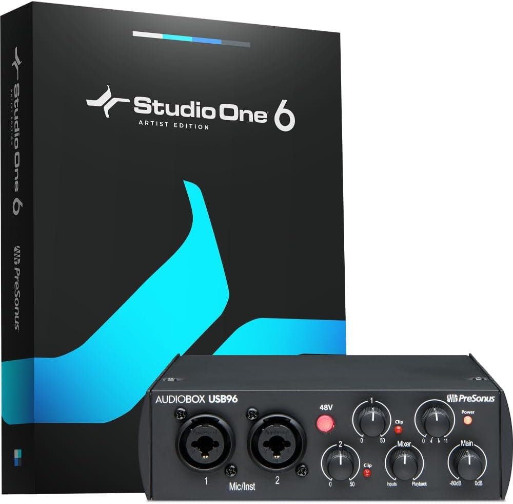 PreSonus AudioBox 96 25th Anniversary USB Audio Interface with Studio One Artist DAW Recording Software
