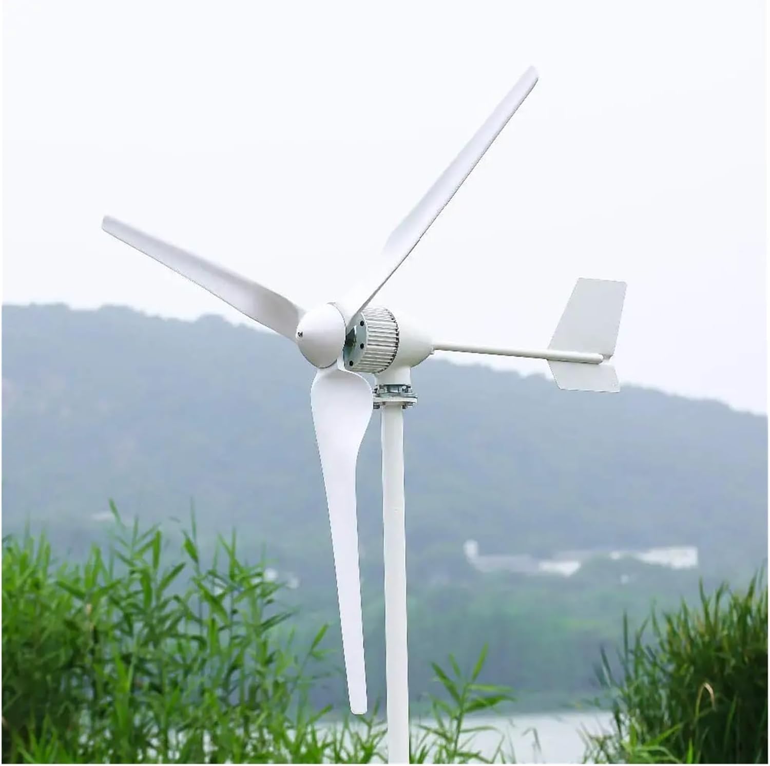 Wind Turbine Generator Kit, Low Speed Start Wind Turbine Generator 3000W 12V 24V 48V Free Alternative Energy Windmill 3 Blades for Hybrid Solar Wind System(12V)