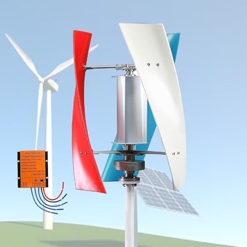 20000W Vertical Wind Turbine Generator, 12V/24V/48V Output with Controller, 3-Blade Dynamic Design, Auto Windward Adjustment, Perfect for Boats, Mobile Homes, Gazebos (Colorful, 48V)