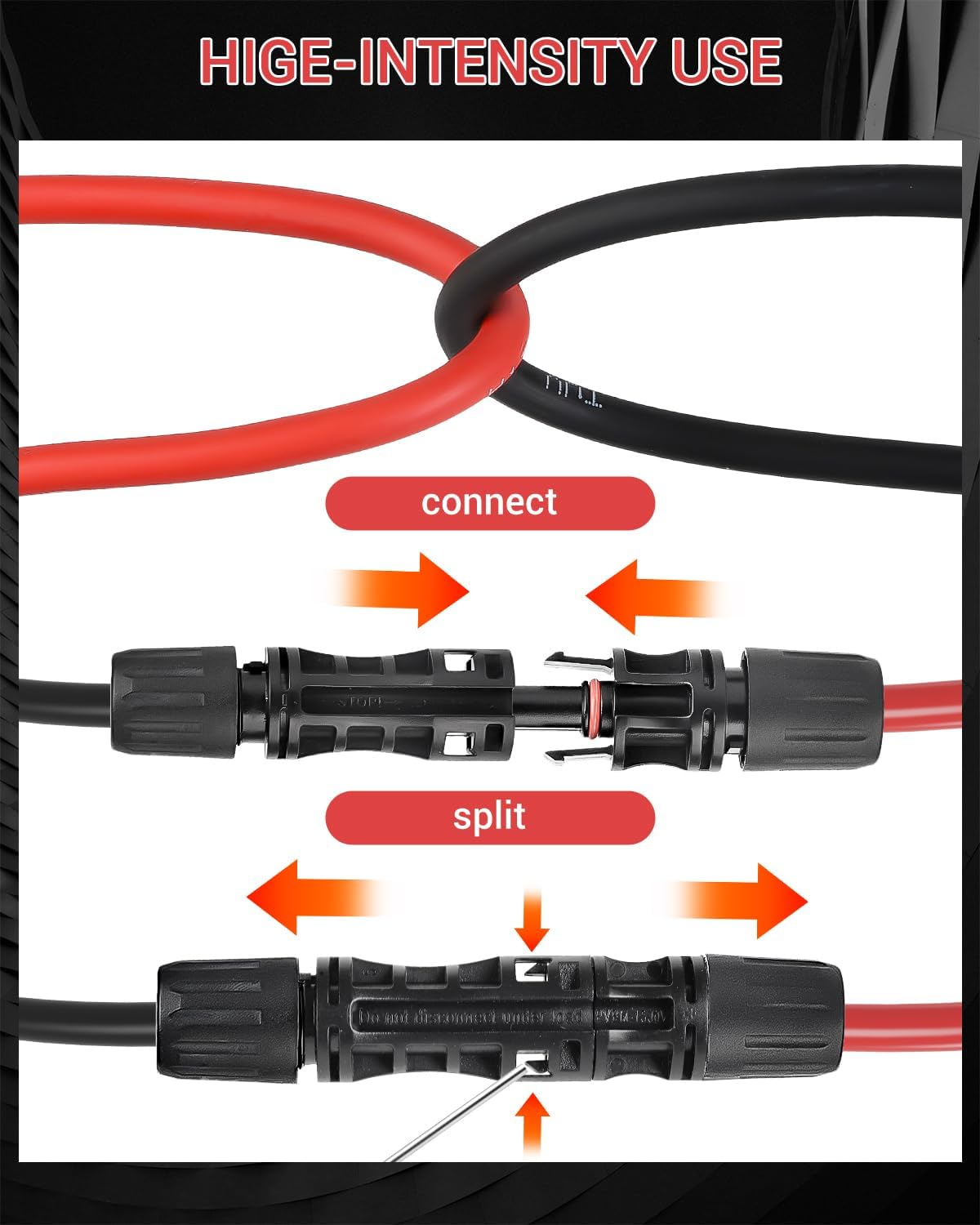 10AWG Solar Extension Cable 70FT, Solar Panel Wire, 10 Gauge Tinned Copper PV Wire with Waterproof Female and Male Connector for Home Marine RV Solar Photovoltaic Systems