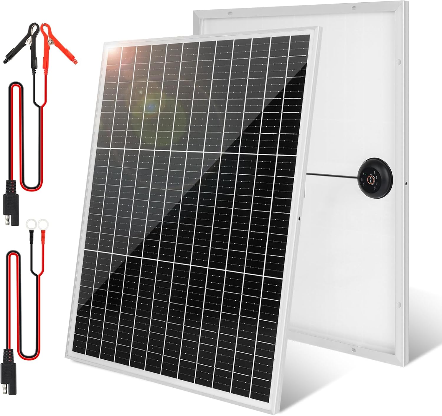 50 Watt Solar Panel Kit 12 Volt Monocrystalline Solar Panel PV Module Power Charger with SAE Connection Cable for RV Marine Rooftop Farm and Other Off-Grid Applications